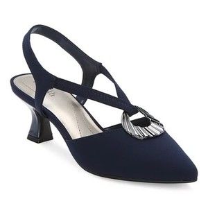 East 5th Womens Earlie Heeled Sandals, Blue ,7.5 Wide